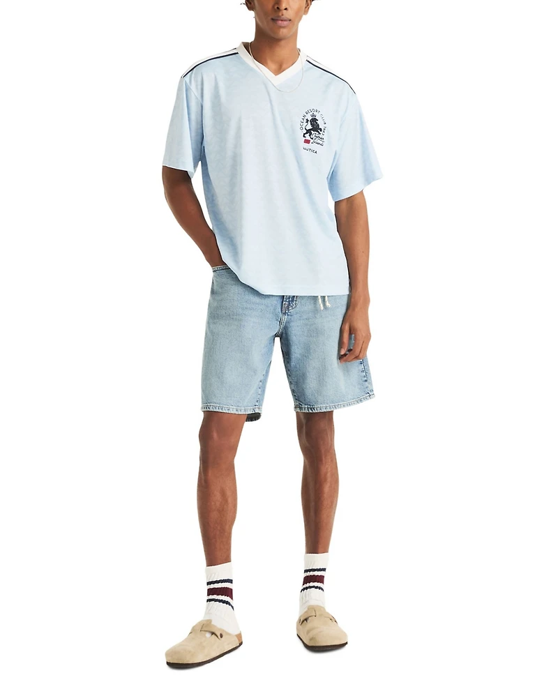 Nautica Men's Shadow Printed Birdseye V-Neck T-Shirt