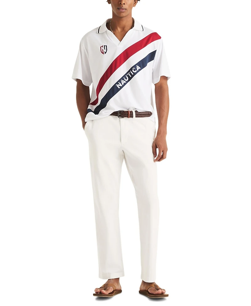 Nautica Men's Diagonal Blocking Johnny Collar Polo Shirt