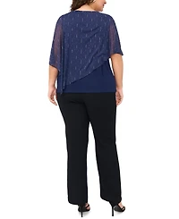 Msk Plus Cape Overlay Crewneck Top