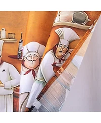 Rt Designers Collection Polyester Cucina Chef 3 Piece Kitchen Curtains Valance and Tiers Set 52" x 18" Muticolor