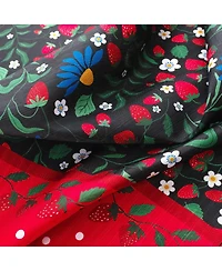 Rt Designers Collection Polyester Cucina Strawberry Fields Kitchen Curtains Valance and Tiers Set 52" x 18" Muticolor