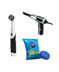 Pursonic Complete Cleaning Bundle – 2-in-1 Mini Wireless Vacuum & Air Duster Cordless Power Scrubber Brush Automatic Toilet Bowl Cleaner Tablet