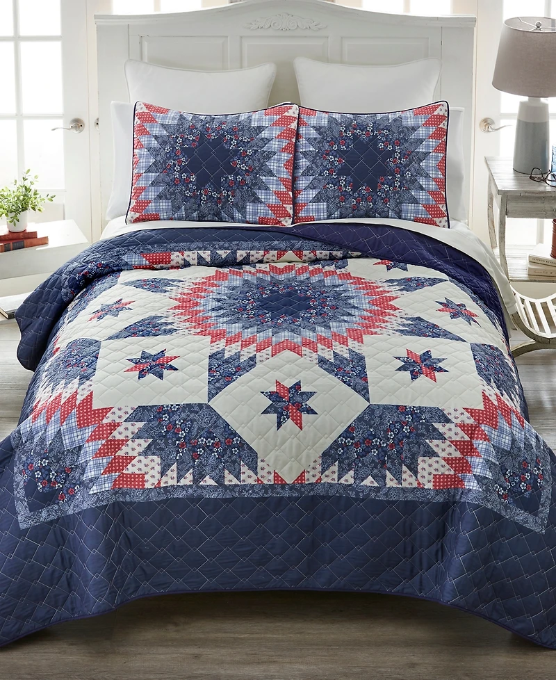 Donna Sharp Bluefield Star Floral -Pc. Quilt Set