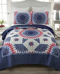 Donna Sharp Bluefield Star Floral -Pc. Quilt Set