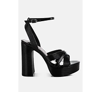 Socialite Metallic Ankle Strap Heel Sandals