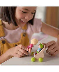 Haba Little Friends Family Bundle – Set of 3 Dollhouse People Figures for Ages 3+, Flexible Plastic Mini Dolls for Pretend Play