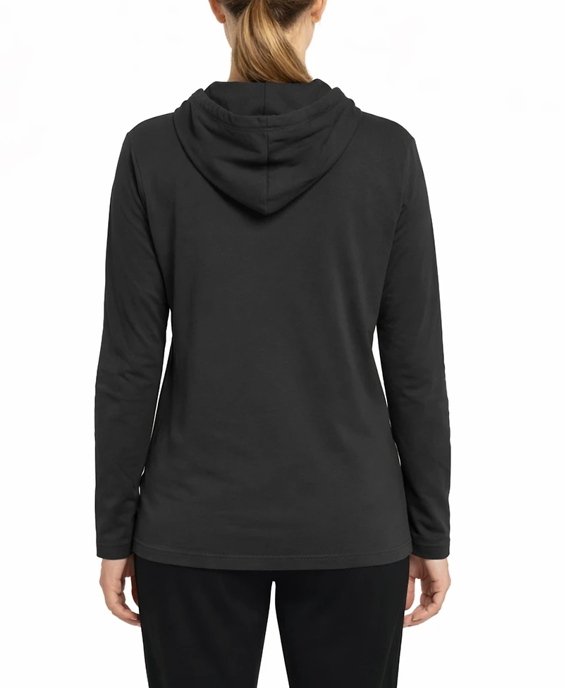 Blue Ice Women's Loose Fit Cotton Lightweight Casual Pullover Drawstring Hoodie With Pocket