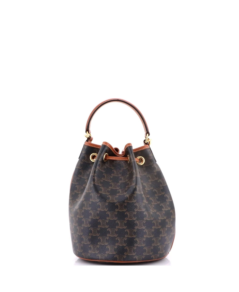 Pre-Owned Celine Clara Bucket Bag Triomphe Coated Canvas