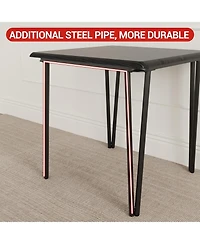 gaomon 2-Person Space-Saving Small Square Wood Dining Table Set, Upholstered Seats, Compact for Apartments, Breakfast Nook