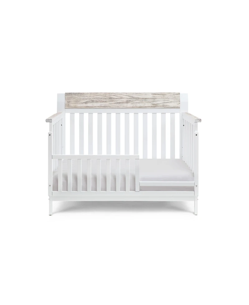 Flynama two tone 4 in 1 convertible crib with three level mattress adjustment safe non toxic finish for baby nursery