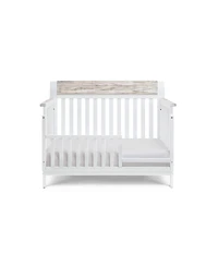 Flynama two tone 4 in 1 convertible crib with three level mattress adjustment safe non toxic finish for baby nursery