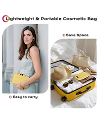 Byootique 4in1 Rolling Makeup Case with 2 Makeup Brush Bag, Cosmetic Train Case on Wheels for Makeup Artist Travel Hairstylist