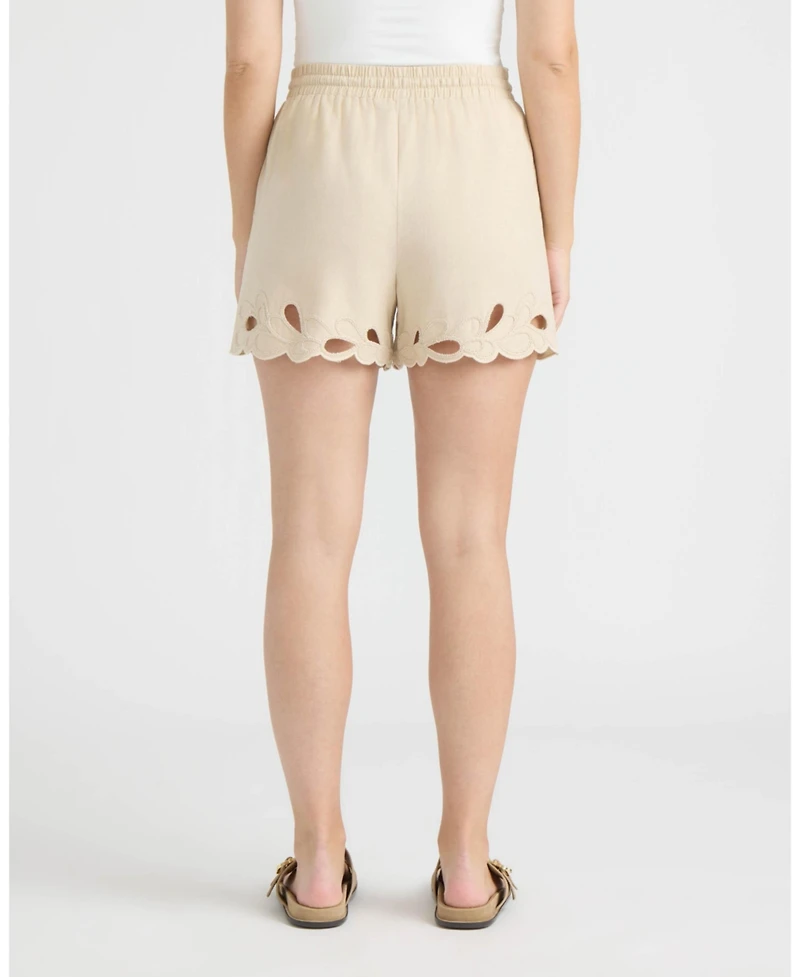 Ellen Tracy Women's Shorts with Embroidered Hem