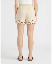 Ellen Tracy Women's Shorts with Embroidered Hem