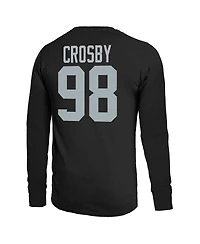 Majestic Threads Men's Maxx Crosby Black Las Vegas Raiders Name Number Non-Distressed Long Sleeve T-Shirt
