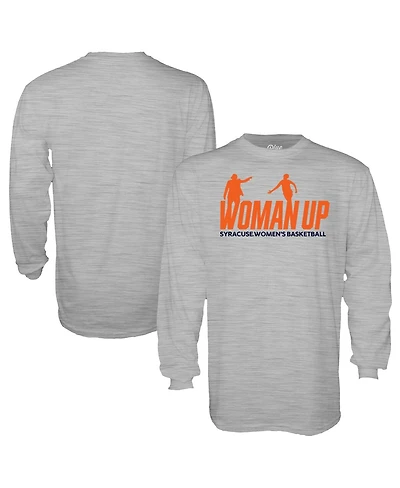 Blue 84 Men's and Women's White Syracuse Orange 2026 Basketball Woman Up Shooting Long Sleeve T-Shirt