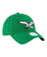 New Era Women's Kelly Green Philadelphia Eagles Throwback 9TWENTY Adjustable Hat