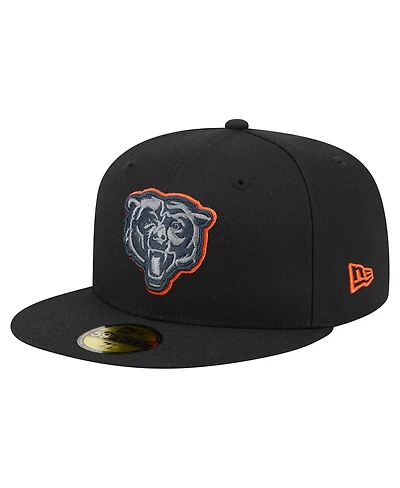 New Era Men's Black Chicago Bears Color Pop 59FIFTY Fitted Hat