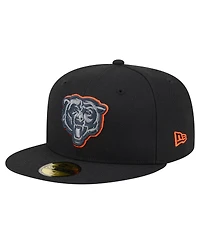 New Era Men's Black Chicago Bears Color Pop 59FIFTY Fitted Hat