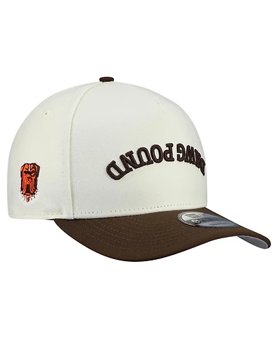 New Era Men's Cream Cleveland Browns Upside Down 9FIFTY A-Frame Snapback Hat