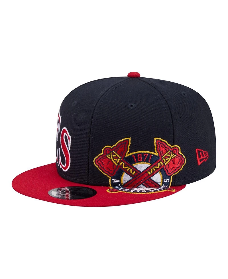New Era Men's Navy/Red Atlanta Braves Stretched Two-Tone 9FIFTY Adjustable Hat