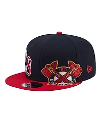 New Era Men's Navy/Red Atlanta Braves Stretched Two-Tone 9FIFTY Adjustable Hat