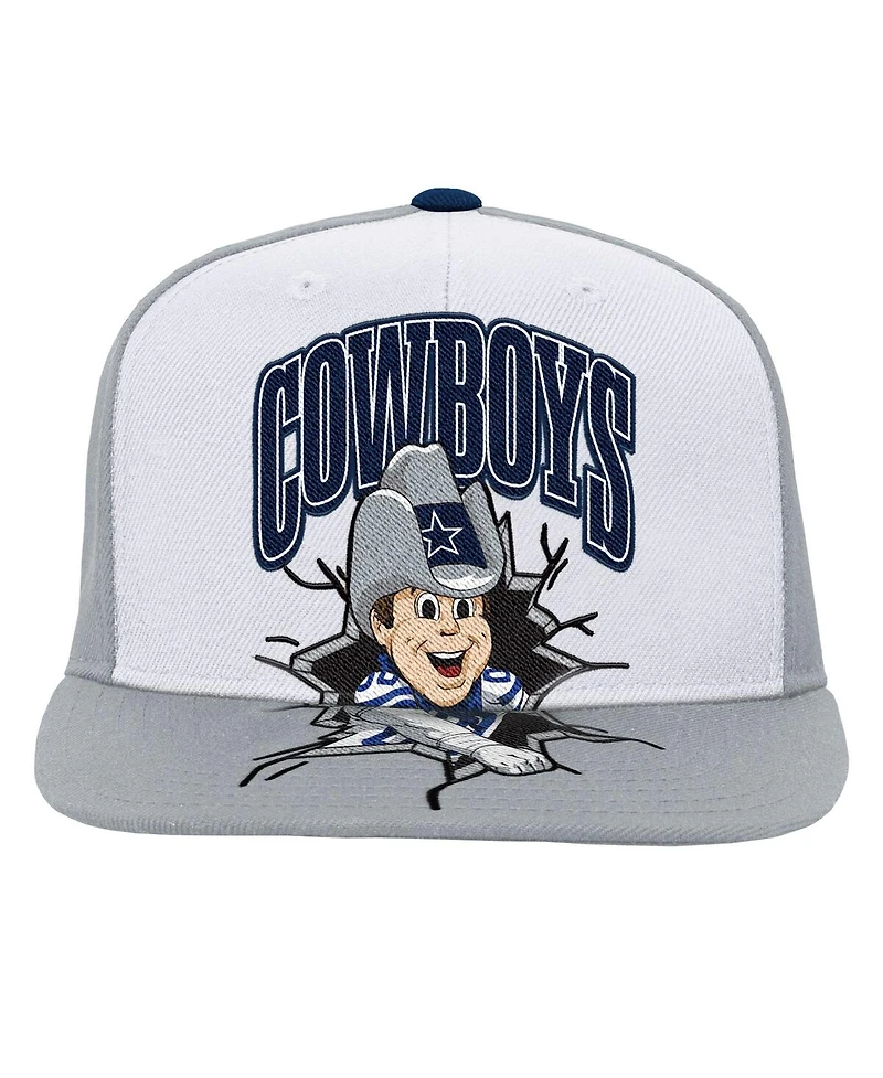 Mitchell & Ness Big Boys and Girls Gray Dallas Cowboys Team Mascot Snapback Hat