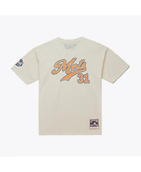 Mitchell & Ness Men's Mike Piazza Cream New York Mets Cooperstown Collection Throwback Name Number T-Shirt