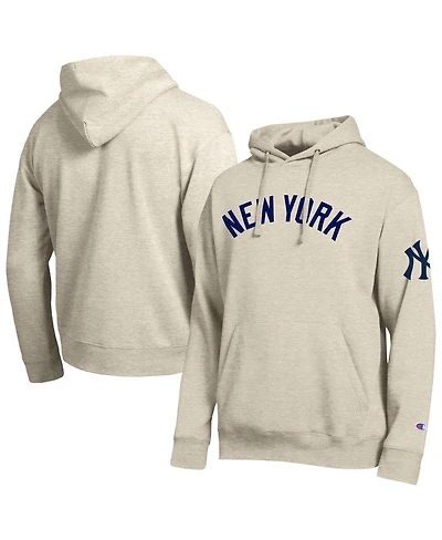 Champion Men's Oatmeal New York Yankees All Star Chenille Hoodie
