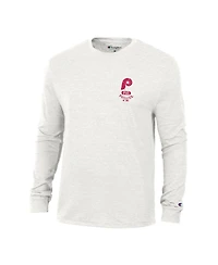 Champion Men's White Philadelphia Phillies Cooperstown Winning Tradition Tri-Blend Long Sleeve T-Shirt