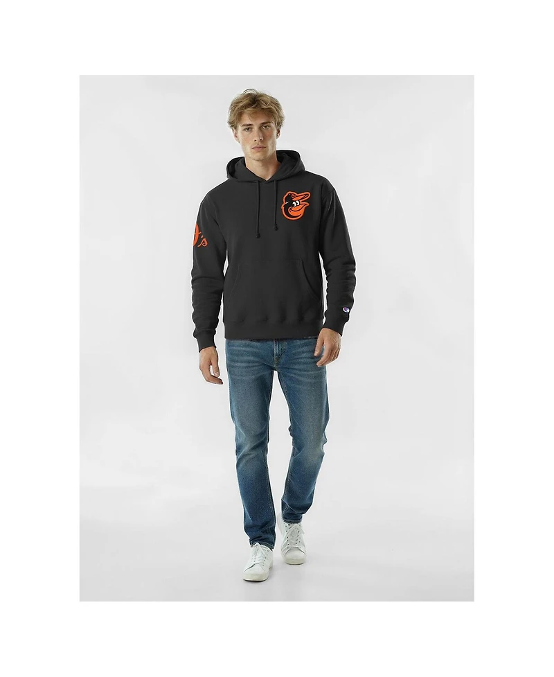 Champion Men's Black Baltimore Orioles Reverse Weave Chenille Hoodie