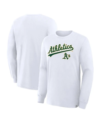Fanatics Men's White Athletics Lock-Up Legacy Long Sleeve T-Shirt