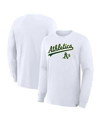 Fanatics Men's White Athletics Lock-Up Legacy Long Sleeve T-Shirt