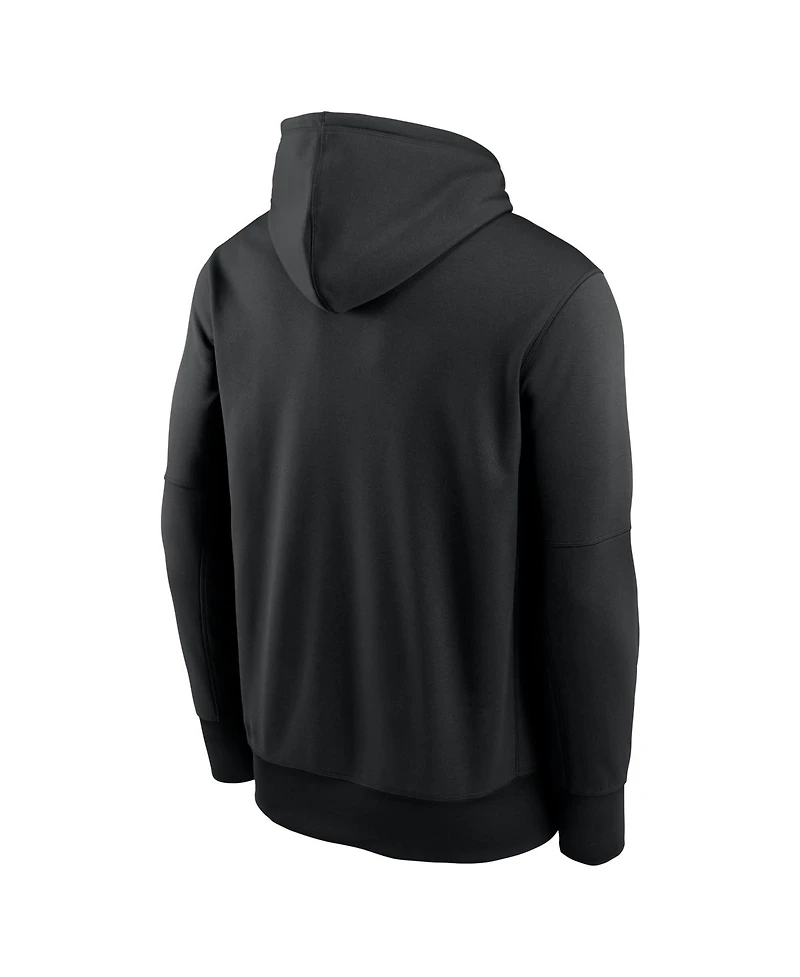 Nike Men's Black Cincinnati Reds Primary Wordmark Therma Hoodie