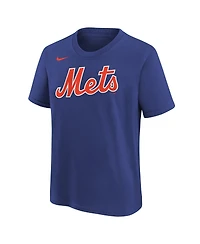 Nike Big Boys and Girls Juan Soto Royal New York Mets Name & Number T-Shirt