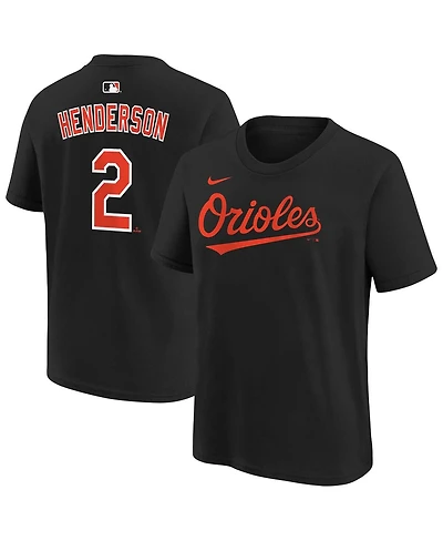 Nike Big Boys and Girls Gunnar Henderson Black Baltimore Orioles Name & Number T-Shirt