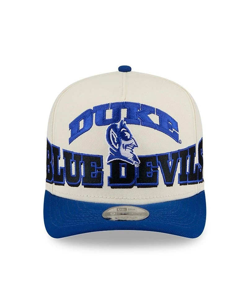 New Era Men's Cream/Royal Duke Blue Devils March Madness Historic Collection 9FIFTY A-Frame Snapback Hat