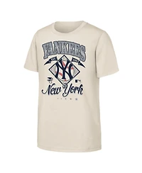 Outerstuff Big Boys and Girls Natural New York Yankees Triple Hit T-Shirt