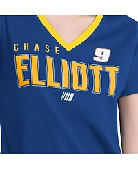 G-iii 4Her by Carl Banks Women's Royal Chase Elliott Best Team V-Neck T-Shirt