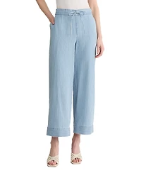 Jones New York Petite High-Rise Wide-Leg Ankle-Length Pants
