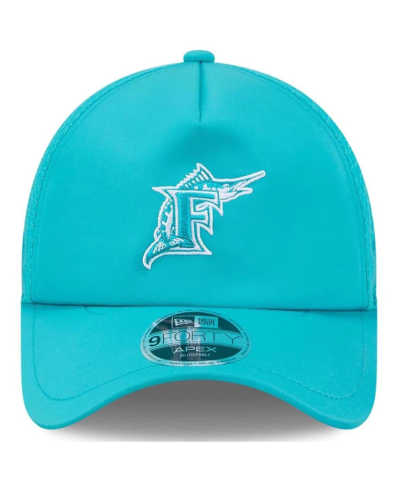 New Era Men's Teal Florida Marlins 2026 Batting Practice Alternate Apex 9FORTY Adjustable Hat