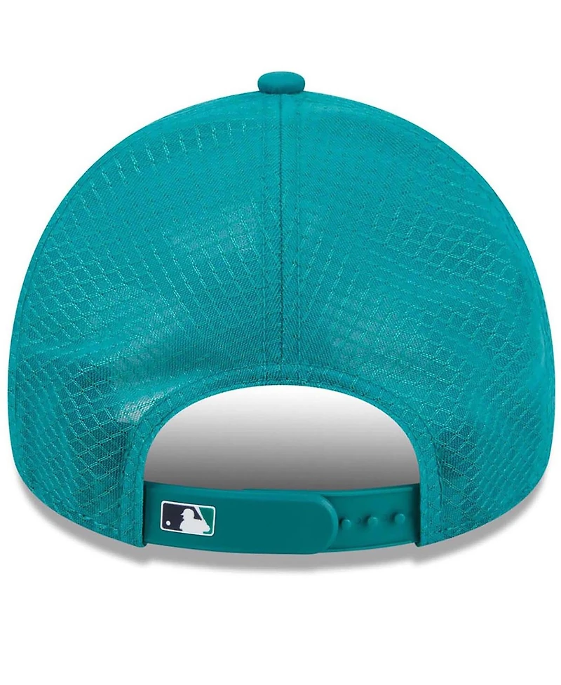 New Era Men's Teal Seattle Mariners 2026 Batting Practice Apex 9FORTY Adjustable Trucker Hat