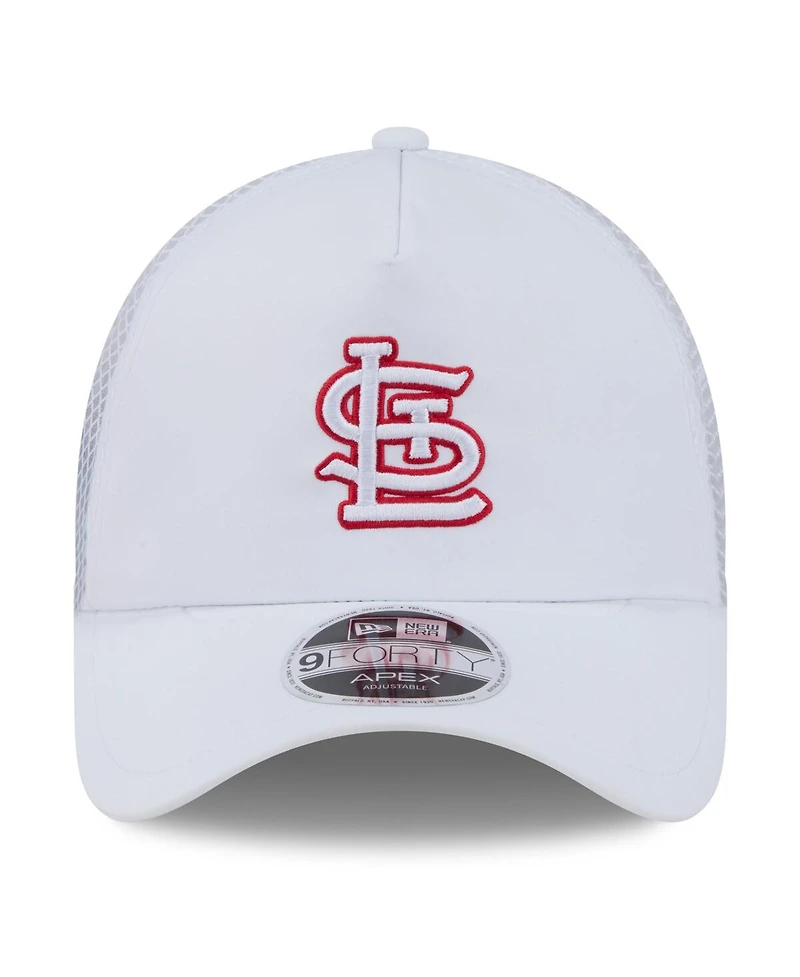 New Era Men's White St. Louis Cardinals 2026 Batting Practice Apex 9FORTY Adjustable Trucker Hat