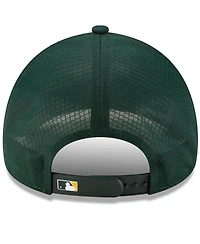New Era Men's Green Athletics 2026 Batting Practice Apex 9FORTY Adjustable Trucker Hat