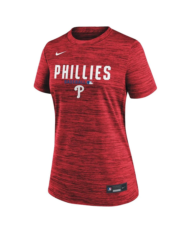 Nike Women's Red Philadelphia Phillies Authentic Collection Velocity Dri-fit T-Shirt