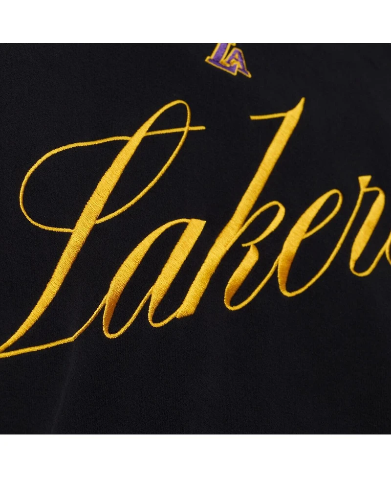 Mitchell & Ness Women's Black Los Angeles Lakers Hardwood Classics Script Lightweight Sweatshirt