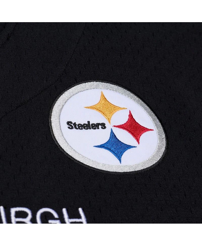 Mitchell & Ness Men's Black Pittsburgh Steelers Head Coach Mesh Full-Button Fashion Jersey