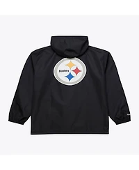 Mitchell & Ness Men's Black Pittsburgh Steelers Coaches Full-Snap Hooded Windbreaker Jacket