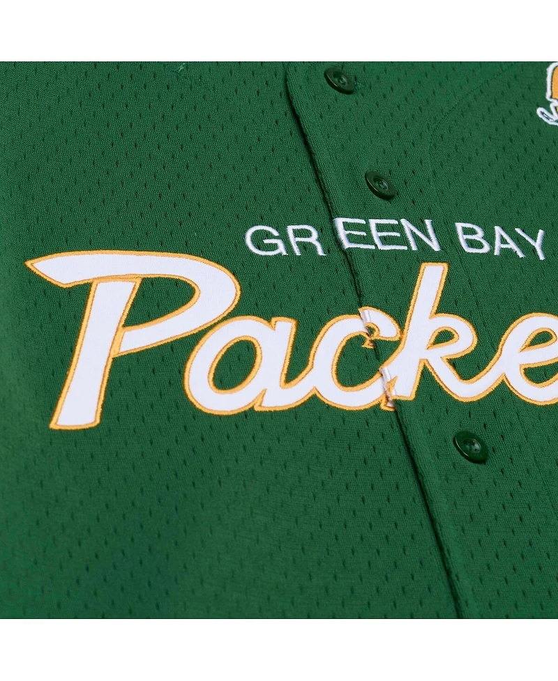 Mitchell & Ness Men's Green Bay Packers Head Coach Mesh Full-Button Fashion Jersey