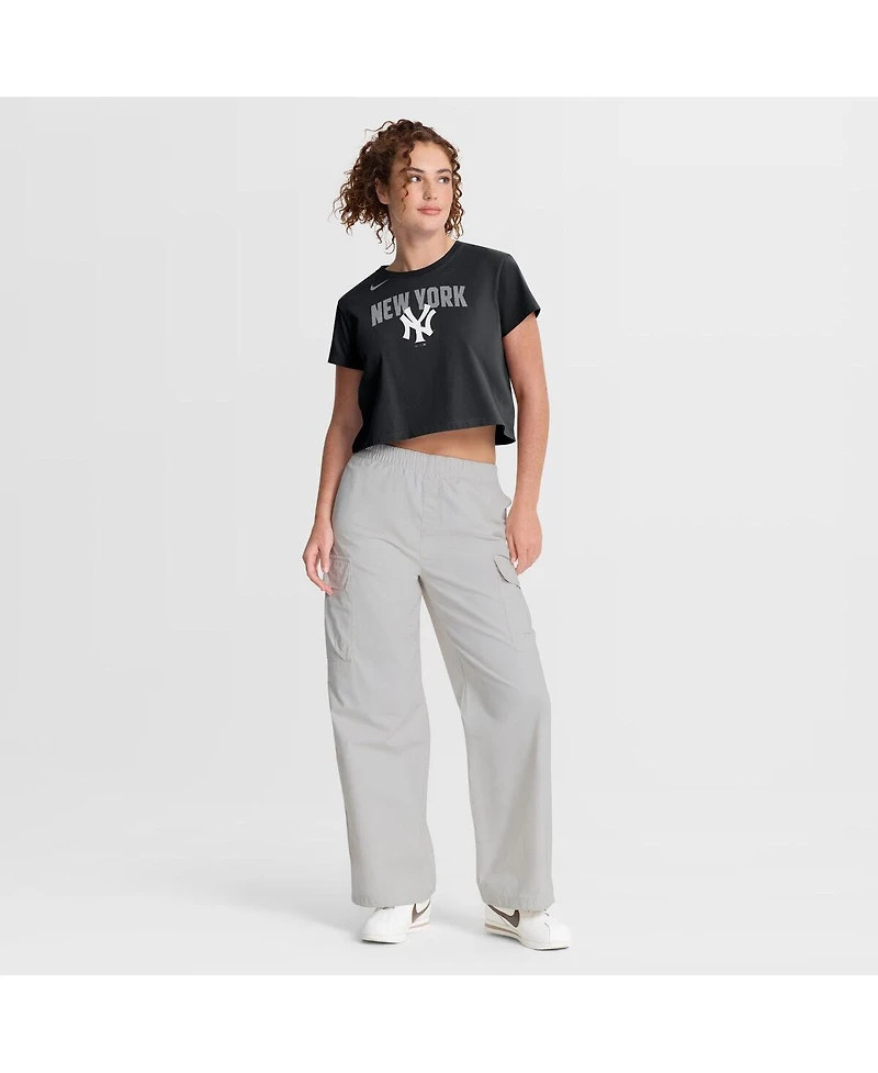 Nike Women's Black New York Yankees Mod Cropped T-Shirt